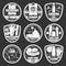 Laundry. cleaning and care vector icons, signs