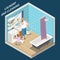 Laundry And Cleaning Isometric Composition