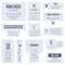 Laundry clothes care labels, textile care instruction symbols. Clothes care instructions tags, textile laundry