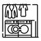 Laundry, clothes washing and ironing icon