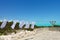 Laundry dries on a line in Providenciales, Turks and Caicos