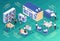 Laundry And Dry Cleaning Isometric Concept