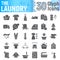 Laundry glyph icon set, clean symbols collection, vector sketches, logo illustrations, wash signs solid pictograms