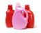 Laundry liquid bottle red and pink