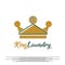 Laundry logo with hat king concept. laundry icon. illustration element vector