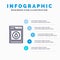 Laundry, Machine, Washing, Robot Blue Infographics Template 5 Steps. Vector Line Icon template