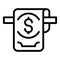 Laundry money bank icon, outline style