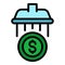 Laundry money shower icon vector flat