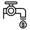 Laundry money tap icon, outline style