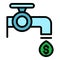 Laundry money tap icon vector flat
