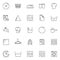 Laundry outline icons set