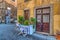 Laundry rack in a rustic corner in Rome