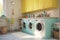 Laundry Room: Create a set of images that showcase a bright, functional laundry room. Generative AI