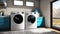 Laundry Room In Farmhouse. Generative AI