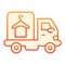 Laundry service car flat icon. Delivery laundry red icons in trendy flat style. Laundry service van gradient style