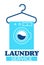 Laundry service, washing clothes in machine vector