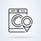 Laundry services location vector icon. Map pin with washing machine symbol
