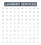 Laundry services vector line icons set. Laundry, Services, Washing, Ironing, Dry-cleaning, Cleaning, Pick-up