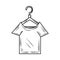 Laundry shirt in hanger line style icon