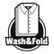 Laundry shirt wash and fold logo, simple style