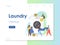 Laundry vector website landing page design template