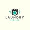 laundry vintage logo icon template design. soap, clothesline, water, bubble, vector illustration