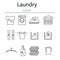 Laundry and washing icons. Laundry and laundry icons in the style of the line.