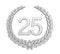 Laurel Wreath 25th Anniversary Isolated Silver Wedding Concept