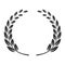 Laurel wreath icon, triumph and success emblem