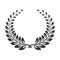 Laurel wreath line art icon, victory branch or certificate frame