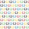 Laurel wreath in seamless pattern of Olympic color