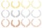 Laurel Wreath Set - Gold - Silver - Bronze texture on a white background. 4 different designs. Isolated vectors. Olympic champions