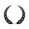 Laurel wreath of the winner or champion. black silhouette of a laurel wreath.