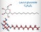 Lauryl glucoside, dodecyl glucoside molecule. It is non-ionic surfactant used in cosmetics and laundry detergents