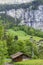 Lauterbrunnen. Swiss Alps. Valley of waterfalls.