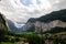 Lauterbrunnen switzerland panorama with staubbachfall