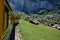 Lauterbrunnen town and Valley, Switzerland from the train