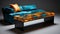 Lava Coffee Table: Meticulous Photorealistic Still Life In Azure And Amber
