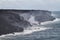 Lava erupting into Pacific Ocean in Hawaii