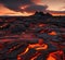 Lava Field Mountain Travel Background