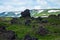 Lava field south to the Vilyuchinsky stratovolcano Vilyuchik in the southern part of the Kamchatka, Russia