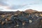 Lava fields at sunset with rocks and lava streams, La Restinga, El Hierro, Canary Islands, Spain