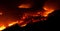 Lava flow in motion on the Etna volcano from active central crater