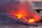 Lava flowing into ocean - Kilauea Volcano, Hawaii