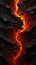 the lava is flowing out of the ground in this image