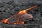 Lava flows out of a fissure