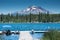 Lava Lake, along the Cascade Lakes Scenic Byway near Bend Oregon, with Mt. Bachelor