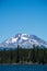 Lava Lake, along the Cascade Lakes Scenic Byway near Bend Oregon, with Mt. Bachelor