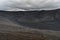 Lava Mountain in Iceland. Path around with hole in the middle. Hverfell, Hverfjall