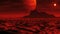 Lava on the planet of aliens and a huge moon